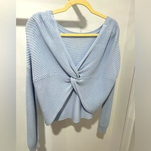 Baby Blue Reversible Twist Sweater Oversized Soft